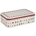 Ib Laursen Plechová dóza My Nostalgic Christmas Flat Square, červená barva, kov
