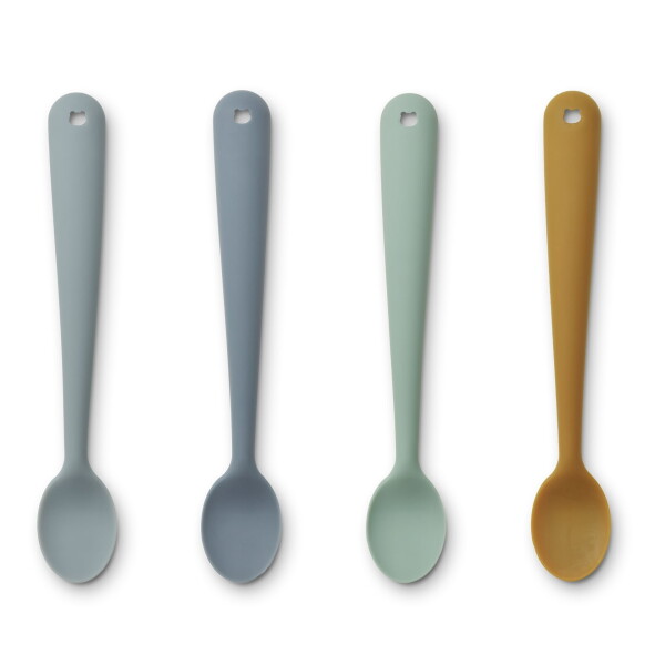 LIEWOOD Silikonová lžička pro děti Blue multi mix B, modrá barva, oranžová barva