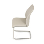 Židle jídelní, krémová ekokůže, pohupová podnož broušený nerez