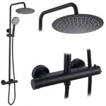 REA - Sprchová sada bez výtoku s termostatem Lungo Black REA-P6733