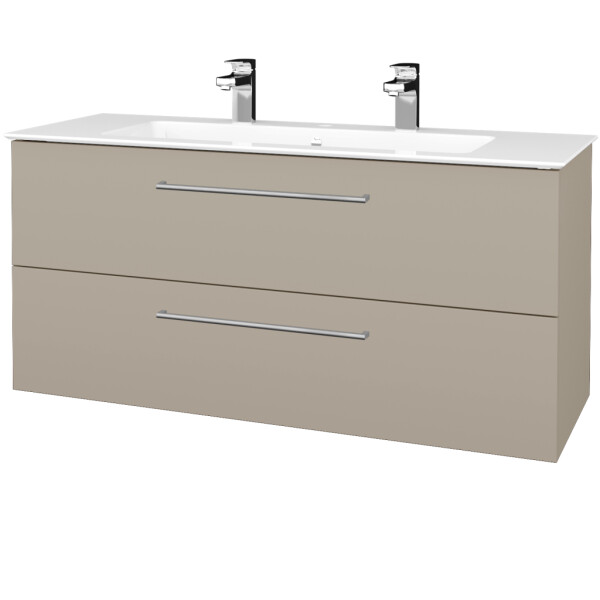 Dřevojas - Umyvadlová skříňka GIO SZZ2 120 - L04 Béžová vysoký lesk / Úchytka T04 / L04 Béžová vysoký lesk 406882E