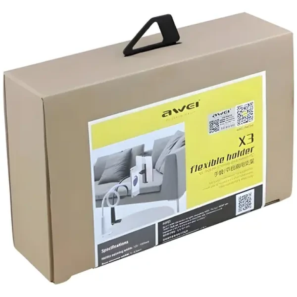 AWEI X3 bílá / Stolní držák telefonu a tabletu / 4-10,5" / flexibilní rameno / uchycení na stůl (X3W)