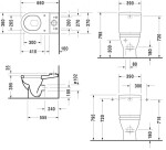 DURAVIT - Starck 3 WC kombi mísa, s WonderGliss, bílá 01280900001