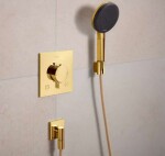 HANSGROHE - Raindance Alive Select S Set sprchové hlavice, držáku a hadice, 3 proudy, EcoSmart, leštěný vzhled zlata 24611990