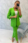 Elegantní souprava saka a kalhot světle zelené barvy UNI