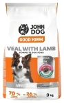 John Dog Good Form Medium Large Adult telecí s jehněčím 3 kg / Kompletní krmivo pro psy / střední a velká plemena