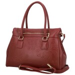 Luxusní dámská kožená kabelka na rameno Florentina, tmavě červená