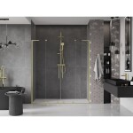 MEXEN/S - Velar L Duo posuvné sprchové dveře 170, transparent, zlatá kartáčovaná 871-170-003-02-55