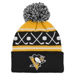 Outerstuff Dětská předškolní zimní čepice Pittsburgh Penguins NHL Face-Off Cuff Pom