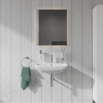 DURAVIT - ME by Starck Umyvadlo 550x440 mm, s přepadem, s otvorem pro baterii, WonderGliss, bílá 23355500001