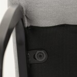 Židle jídelní, světle šedá látka, černé kovové nohy