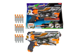 Pistole na pěnové náboje + náboje 24ks plast 35cm na baterie se zvukem v krabici 36x26x6,5cm