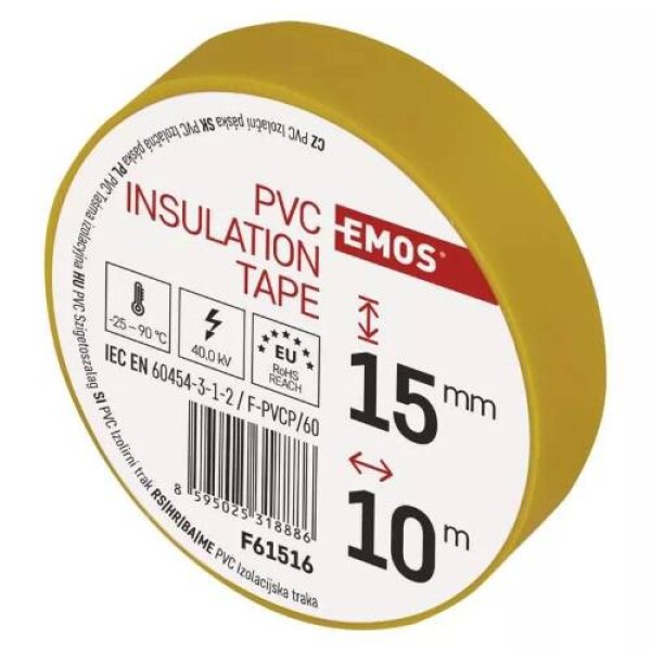 EMOS Izolační páska PVC 15mm / 10m žlutá F61516