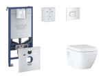 GROHE - Rapid SLX Set předstěnové instalace, klozetu, sedátka SoftClose a tlačítka Arena Cosmopolitan, alpská bílá SANI11BB3112