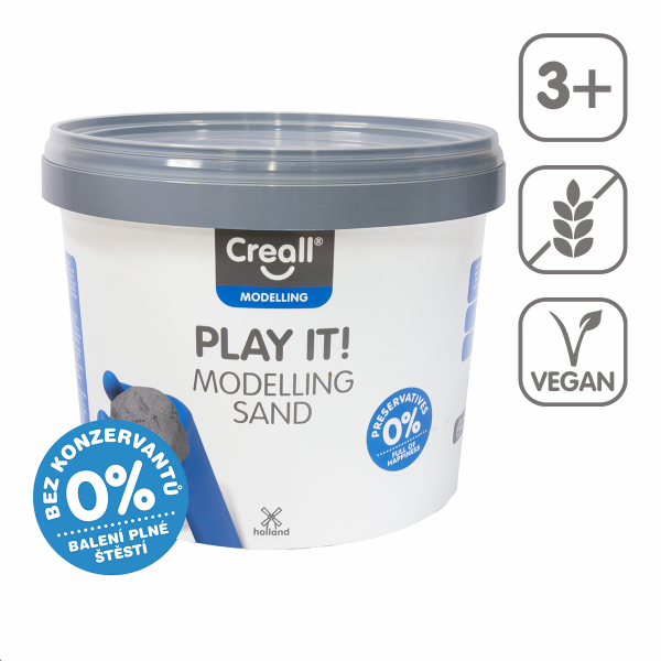 Creall modelovací písek Play it!, 5000 g, box, přírodní