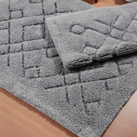 DumDekorace Sada bavlněných koupelnových koberců BOSTON 12 - šedá Šířka: 60 cm | Délka: 100 cm