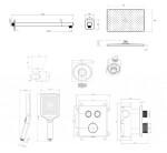 Kielle - Arkas I Termostatická baterie pod omítku, pro 2 spotřebiče, s příslušenstvím a tělesem, matná černá 20611SPT44