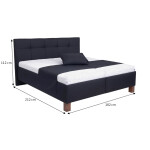 Čalouněná postel Mary 180x200, černá, včetně matrace