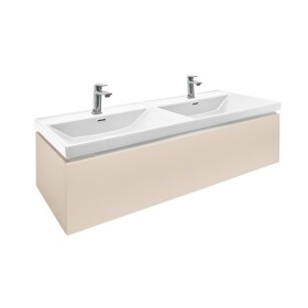 Koupelnová skříňka s umyvadlem a bateriemi SAT Feel 120x30x44,8 cm pískově béžová mat SATFEEL120BEU4BA SATFEEL120BEU4BA