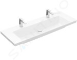 VILLEROY & BOCH - Subway 3.0 Dvojumyvadlo 1300x475 mm, bez přepadu, otvory pro baterie, CeramicPlus, Stone White 4A70D1RW