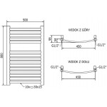 MEXEN/S - Helios radiátor + topná tyč 800 x 500 mm, 300 W, zlatá W103-0800-500-2300-50