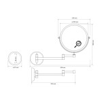 SAPHO - X-ROUND BLACK E kosmetické zrcátko závěsné, Ø 200, oboustranné, černá mat XR010B
