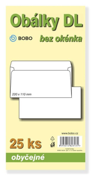 Obálky DL obyčejné (bal.25ks)