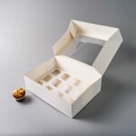 Cake star Bílá krabice s průhledným víkem na 12ks muffinů