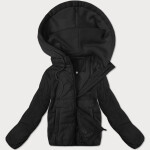 Krátká černá dámská bunda s teplákovou kapucí J Style (16M9236-392) odstíny černé S (36)