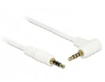 Delock kabel Stereo Jack 3.5 mm 4 pin samec samec / úhlový / 0.5m / bílý (84736)