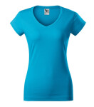 Fit V-neck tričko dámské tyrkysová S