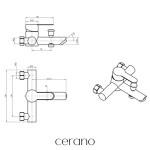 CERANO - Vanová nástěnná baterie Elvona - černá matná TU-481717