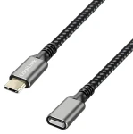 Kabel USB-C (M) - USB-C (F) černá / Kabel / USB 3.2 Gen 2 / 10 Gbit/s / PD / 1 m (CUA0108)