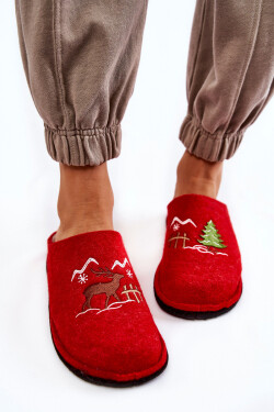 Domácí pantofle Big Star KK276017 Červeno-béžová 36