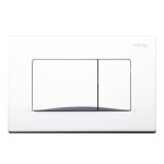 Mereo WC set - Rimless WC oblé, modul pro sádrokarton, bílé hranaté tlačítko MM02NSETRS220