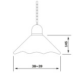 SAPHO - LAMPEDUSA závěsné svítidlo E27, 60W, 230V, IP21, keramické stínítko 39cm, mosazný řetěz MC011C