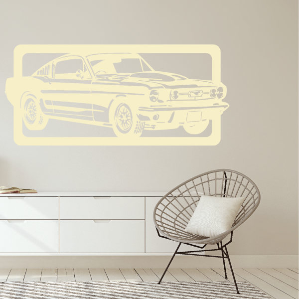 Samolepka Ford Mustang Barva: béžová, Velikost: 40 x 18 cm