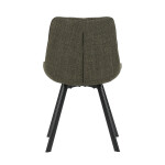 Židle jídelní, zelená látka, nohy černý kov