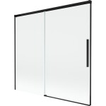 MEXEN/S - Rox vanová zástěna 2-křídlová posuvná 170 x 150, transparent, černá 8C9-170-001-70-00