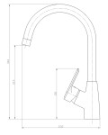 INVENA - Dřezová baterie CORSO, jednopáková, svisle montovaná s otočným výtokem L, černá BZ-81-L04-X