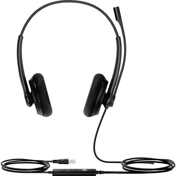 Yealink UH34 Lite Dual Teams USB Headset otevřená (On Ear) kabelová Duo černá Tlačítko Microsoft Teams telefon