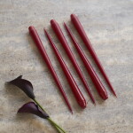 Ester & erik Svíčka Taper 32 cm – 36 Winter Berry Matt – set 2 ks, červená barva, vosk