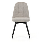 Židle jídelní, krémová látka, 360° otočný mechanismus, černý matný lak, kovové nohy