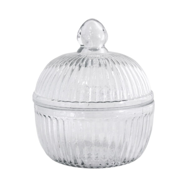 Strömshaga Skleněná dóza s víkem Edvin, čirá barva, sklo