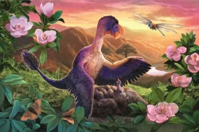Trefl - Puzzle - Úžasní dinosauři: Microraptor u hnízda