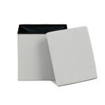 Taburet s úložným prostorem, krémová manšestrová látka