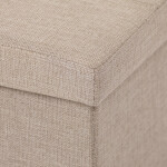 Taburet s úložným prostorem, látka krémová