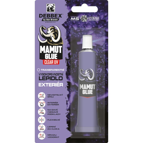 Montážní lepidlo MAMUT GLUE Clear UV, tuba 25ml, transparentní, DEBBEX