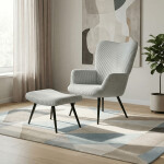 Relaxační křeslo, modrá, manšestrová látka, AK-L7285 BLUE6