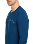 Pánské merino triko s dlouhým rukávem ICEBREAKER Mens 200 Oasis LS Crewe Icebreaker, Atlantis velikost: M
